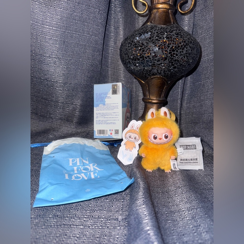 Labubu Pin for Love Series Vinyl Plush Pendant “Y” The Monsters Popmart